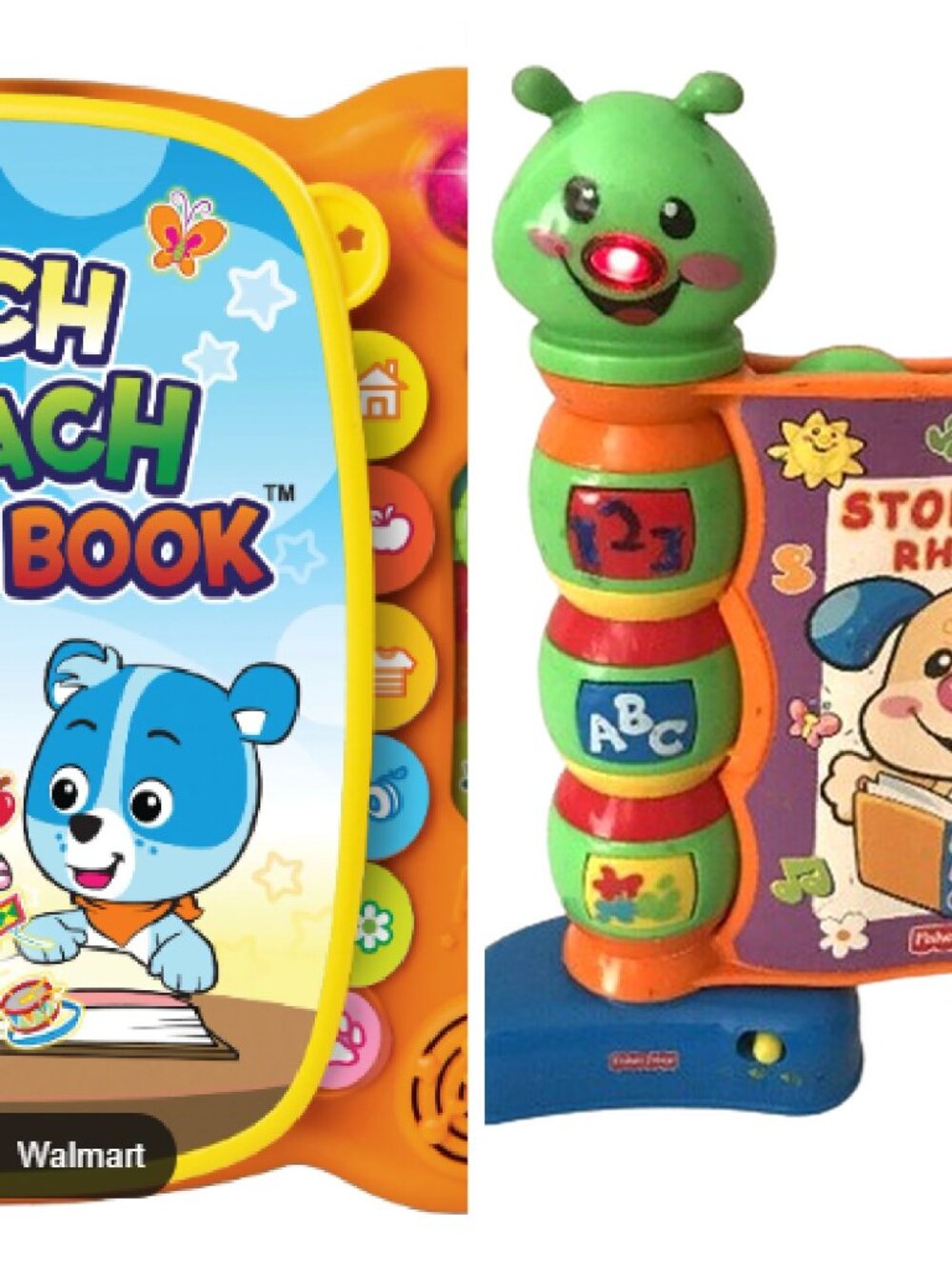 Lot of 2 Learning Toys Fisher Price Storybook Rhymes & Vtech Touch & Teach Word